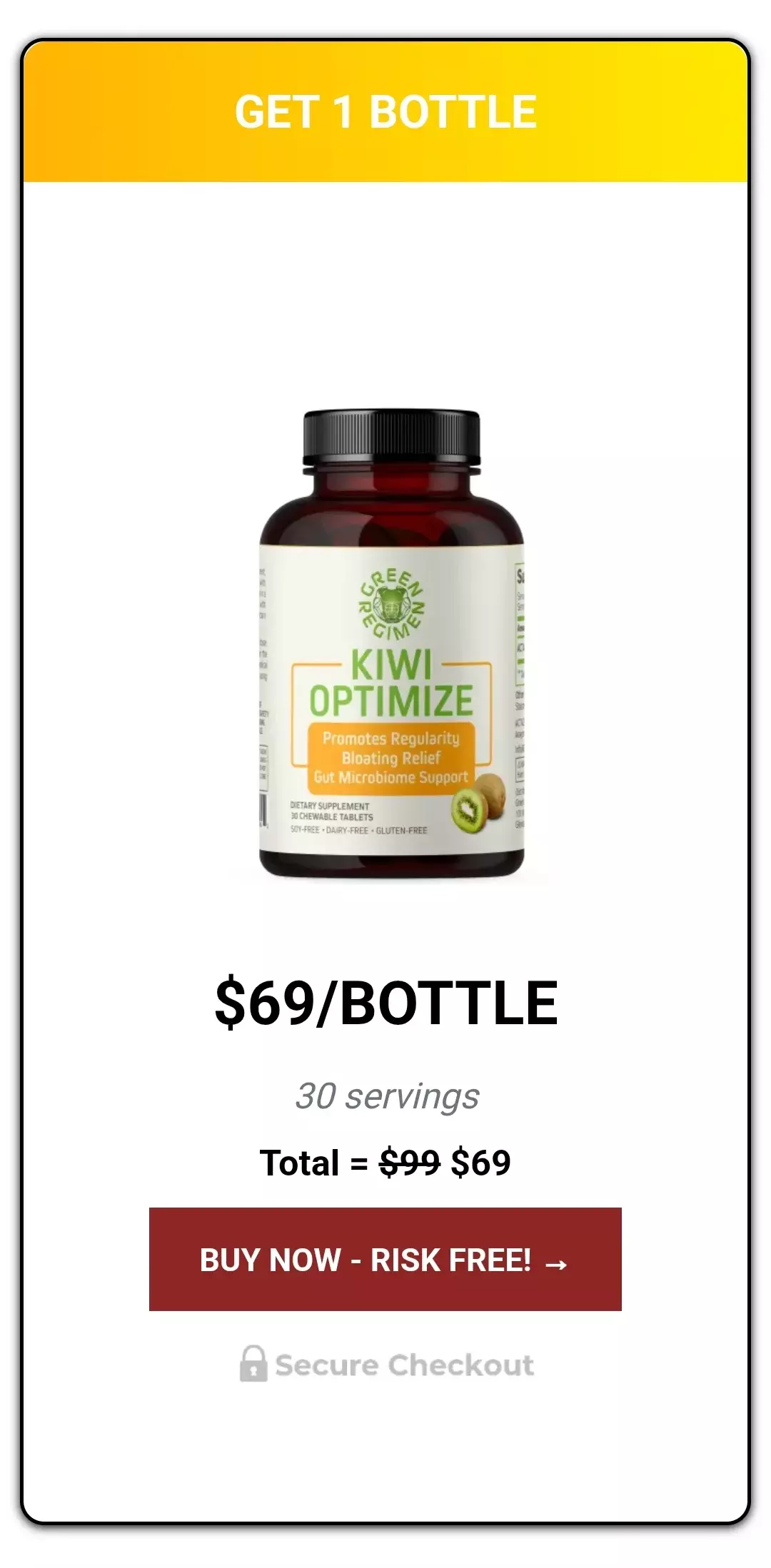 Kiwi Optimize™ 1 bottle pricing